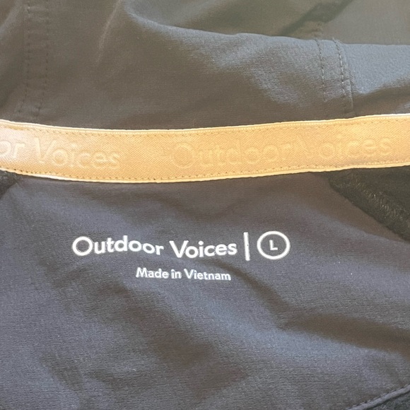 Outdoor Voices MegaFleece 1/2 Zip Hoodie Black Wool Blend Size L - Picture 9 of 9